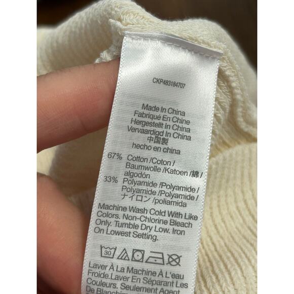 Madewell Sweater Womens S White Ribbed Cotton Long Sleeve V Neck Pullover NWT - Picture 8 of 9